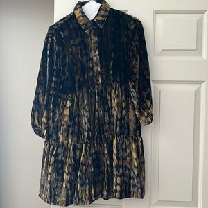 Maeve Anthropologie velvet swing dress NWT XXS